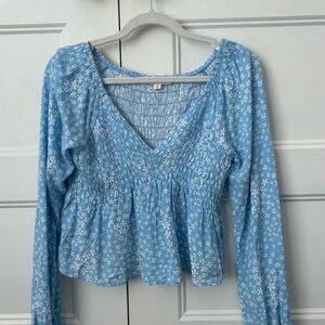 Pacsun LA hearts blue floral top, size small